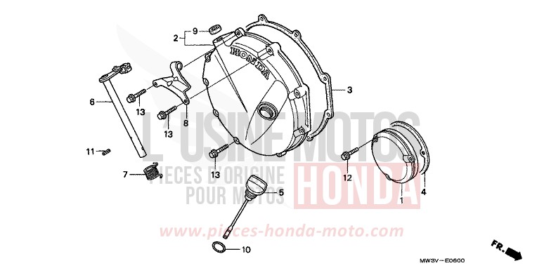 CLUTCH COVER for CB Seven Fifty CANDY BLAZE ORANGE (YR196) from 1999